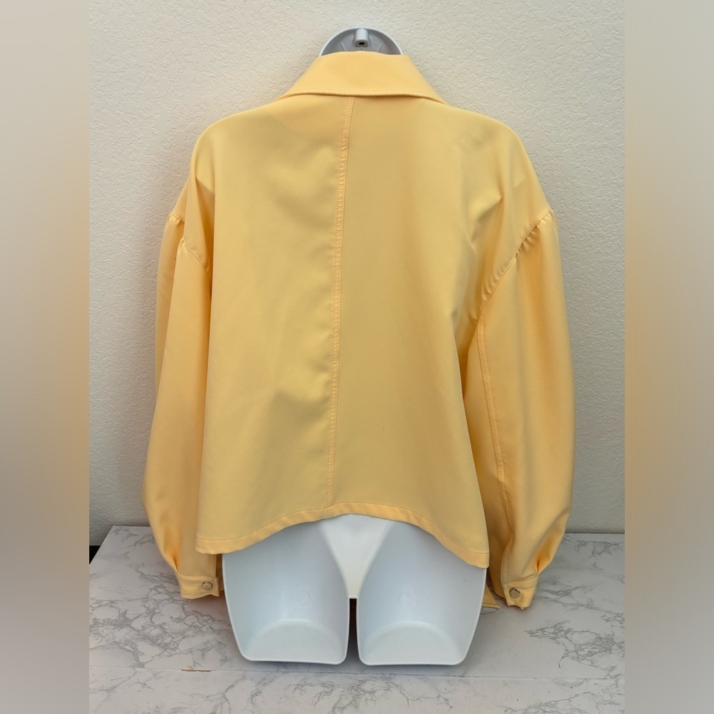 Ryegrass Womens Jacket Coat Soft 1X Plus Size Yellow Belted Polyester Spandex - Picture 3 of 5
